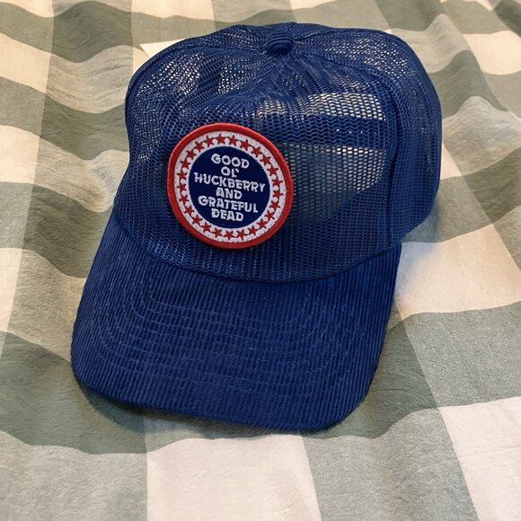 Huckberry x Grateful Dead Baseball Trucker Hat Good Ol' Mesh Snapback Blue Y2K - Picture 2 of 10